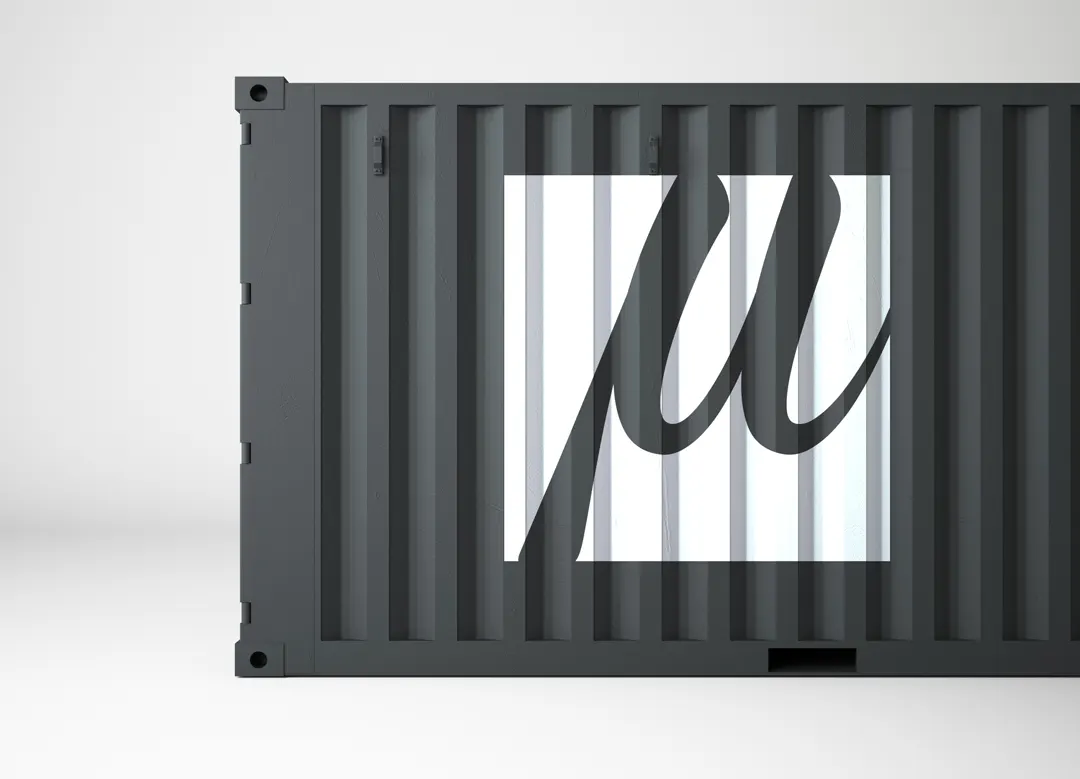 A shipping container with the Micro Dynamics Logo