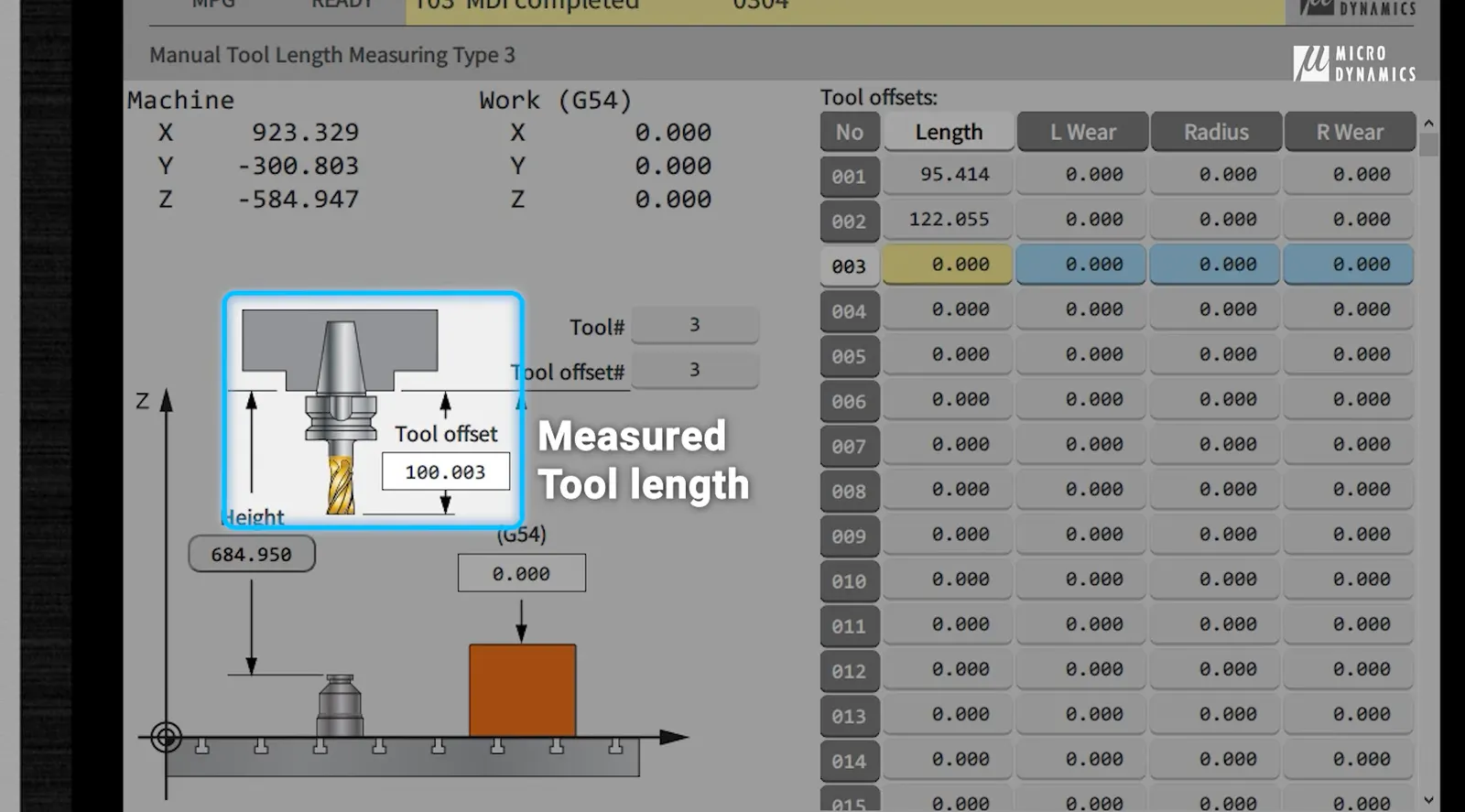 The "Measured Tool Length" will show exactly the tool length that you're calibrating with