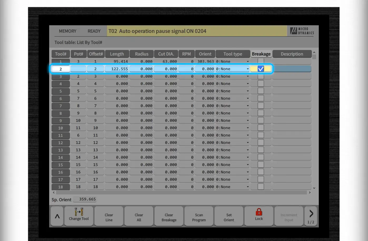 Select which tool(s) to use the tool breakage on