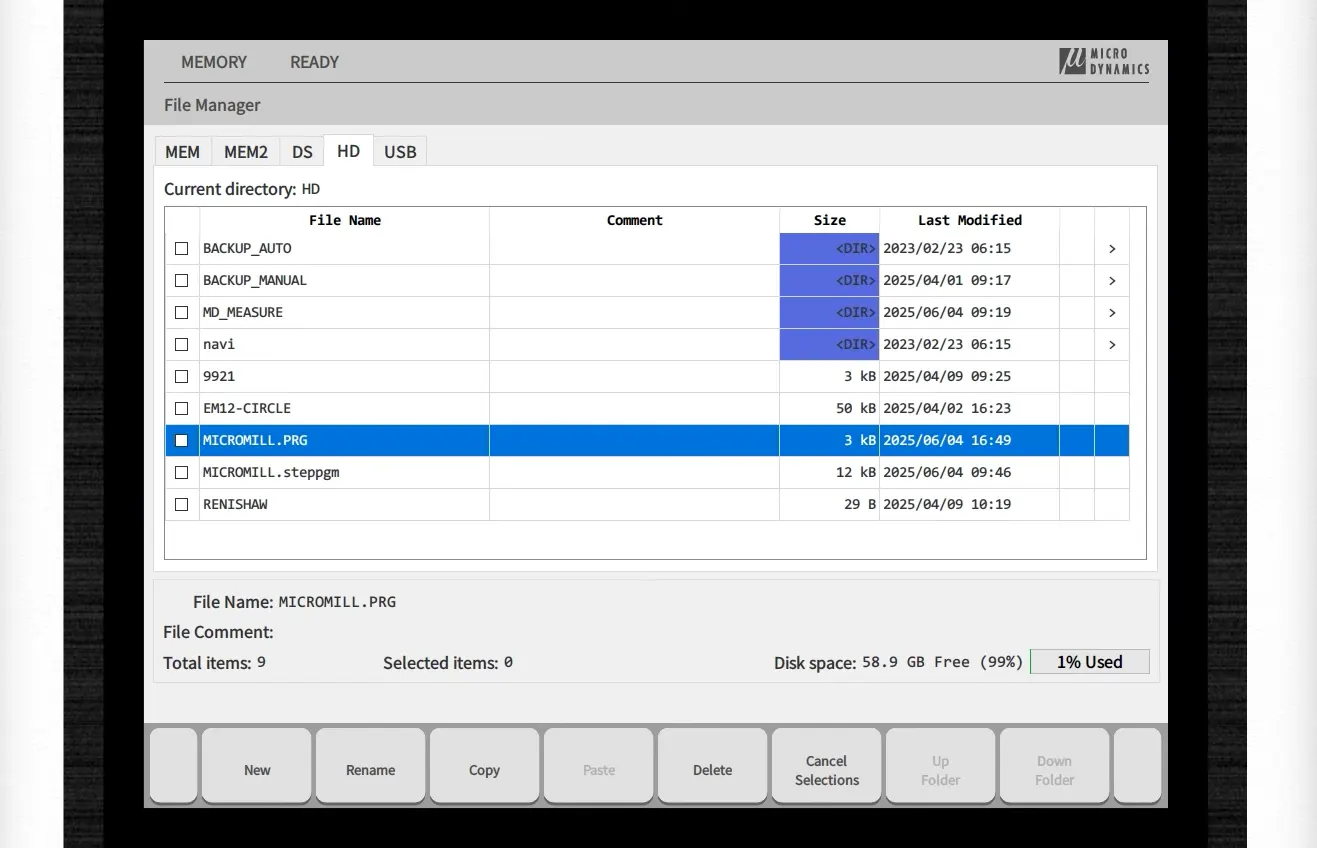 MICRO DYNAMICS HMI File Manager