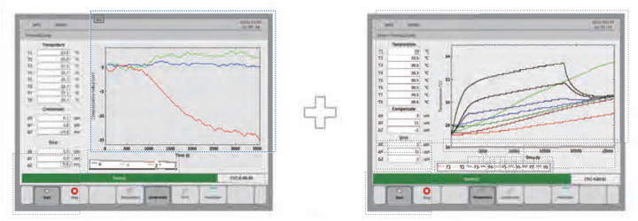 DYPEC thermal compensation parameter setup screen